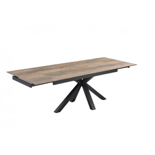 Table extensible en céramique finition bois L160/240cm - 9 piètements - UNIK