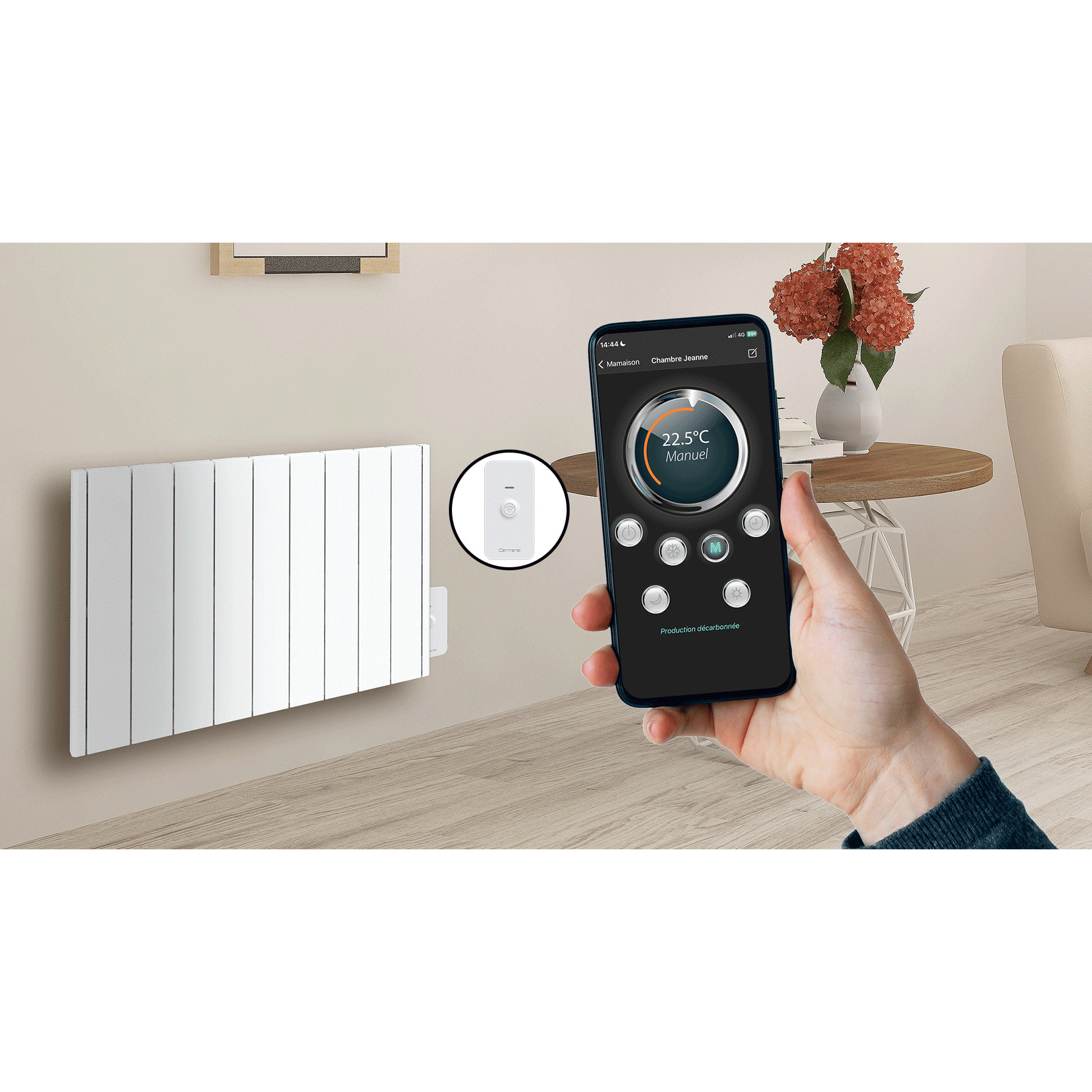 Radiateur électrique LCD céramique blanc 2000W connecté