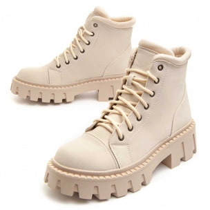 Botines de Plataforma - Beige - Altura: 5 cm