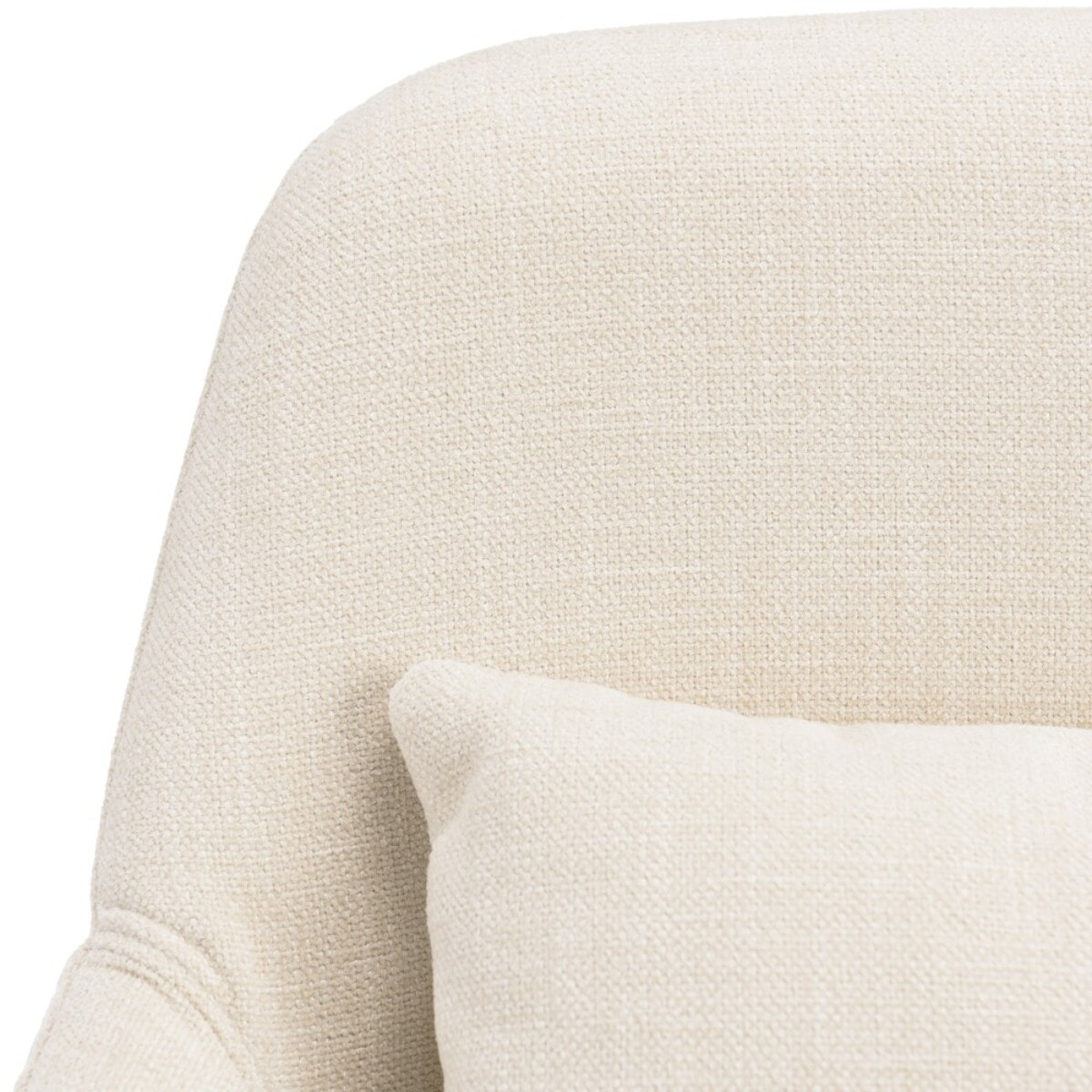 MINA - Chaise de bureau à roulettes en tissu beige dossier carré