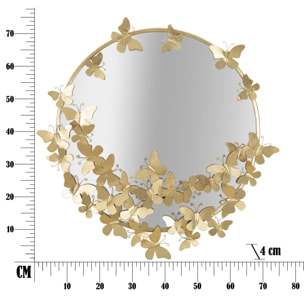 SPECCHIO FARFALLE ROUND CHARME1921 DORATO