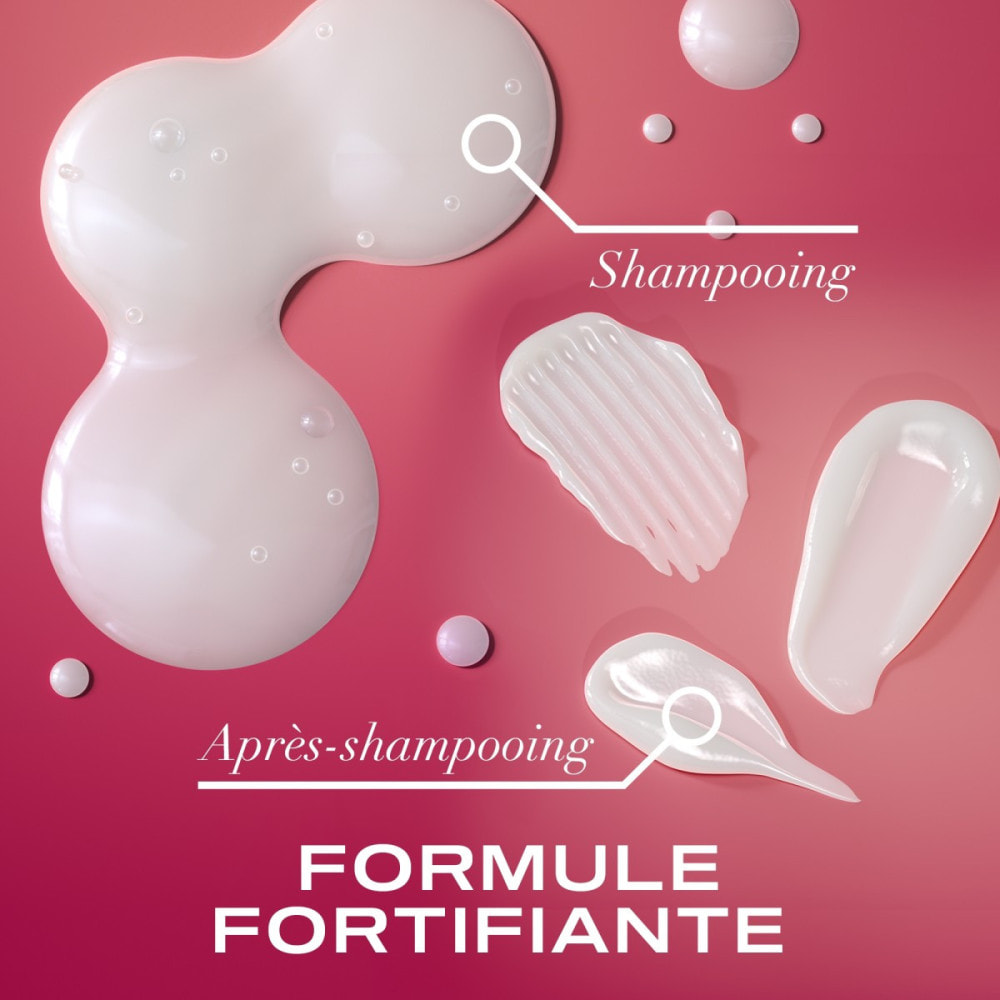 OGX Après-Shampooing Fortifiant Huile de Kératine, 385 ml – Soin capillaire renforçateur pour cheveux abîmés et cassants – Après