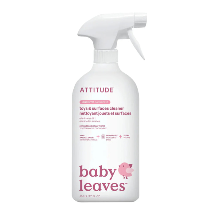 El limpiador de juguetes y superficies sin perfume ATTITUDE 800 ml
