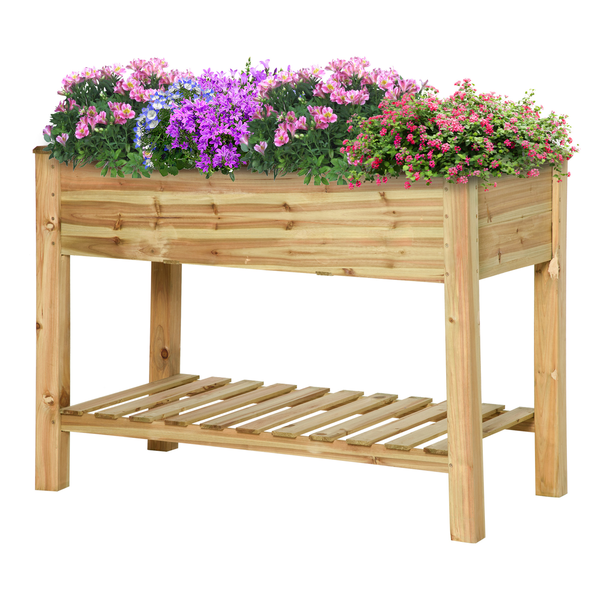 Jardinière sur pieds potager haut - étagère - 113 x 56 x 84 cm - bois sapin autoclave