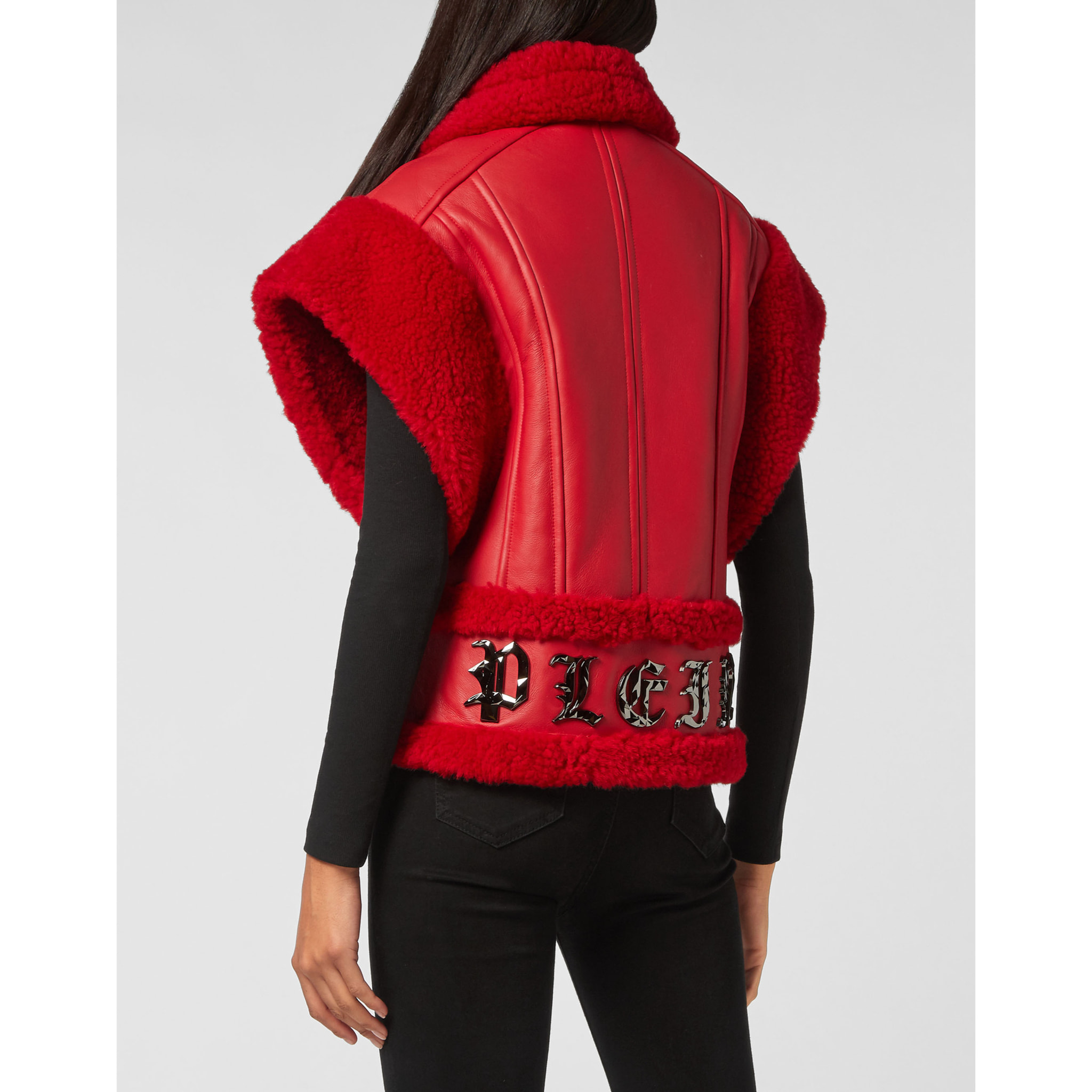 PHILIPP PLEIN Chaleco de piel GOTHIC PLEIN