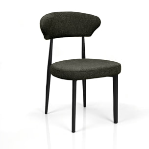 Lot de 2 chaises de salle à manger Tomasucci MELANIA, en tissu, gris foncé, 57 × 48 × 81 cm
