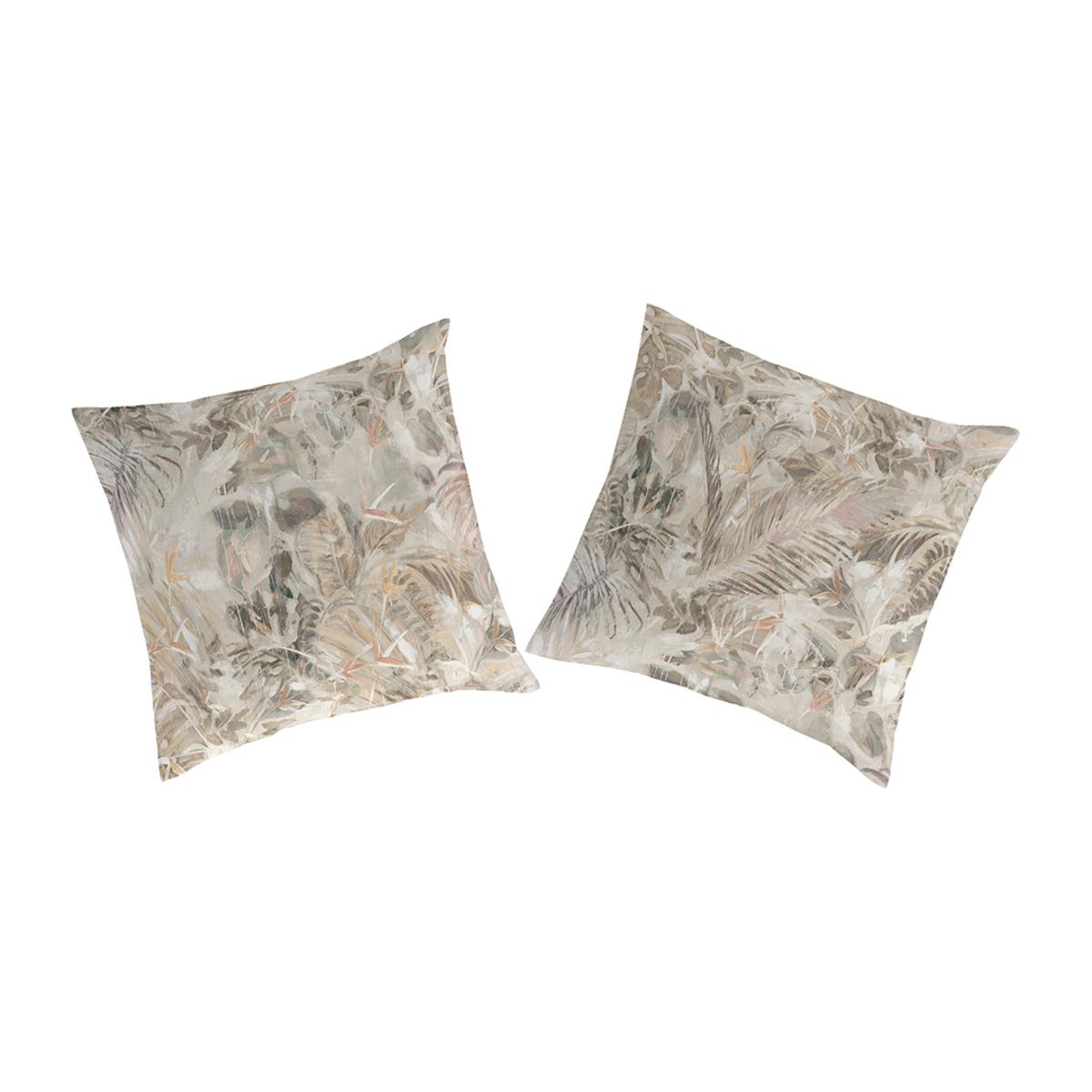 2 Fundas de almohada MANUELA beige 65x65 cm - 100% algodón -