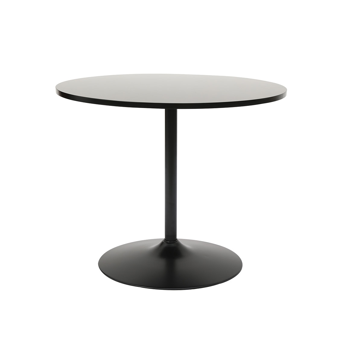 Table à manger design ronde noire D90 cm CALISTA