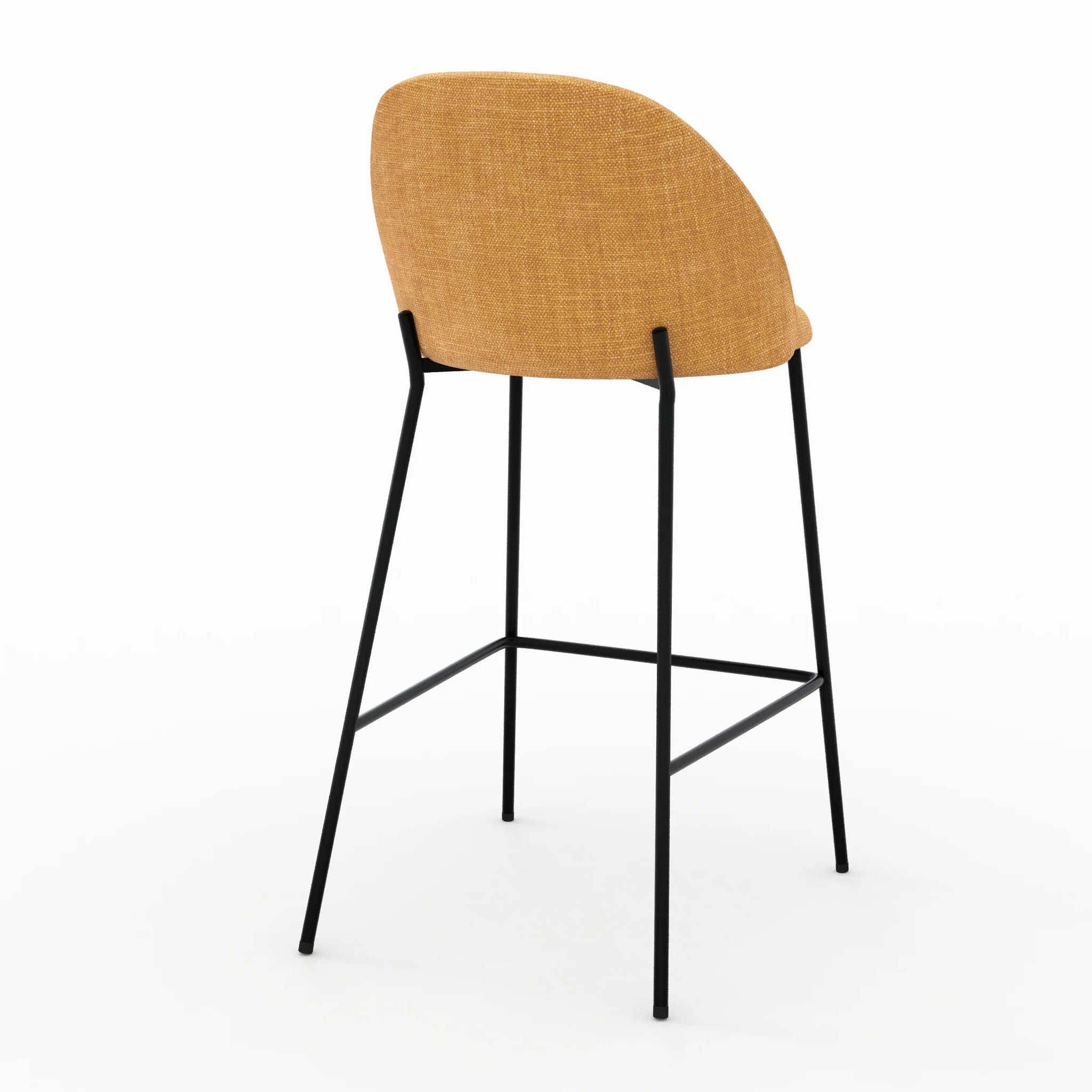 Lot de 2 chaises pour ilot central 66,5 cm en tissu jaune moutarde - Karl