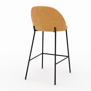 Lot de 2 chaises pour ilot central 66,5 cm en tissu jaune moutarde - Karl