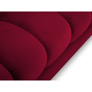 Canapé d'angle gauche "Bali" 5 places en velours rouge
