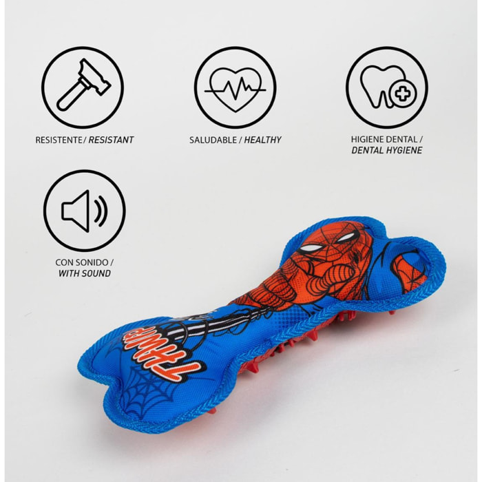 Juguete forma de hueso para perros diseño spiderman