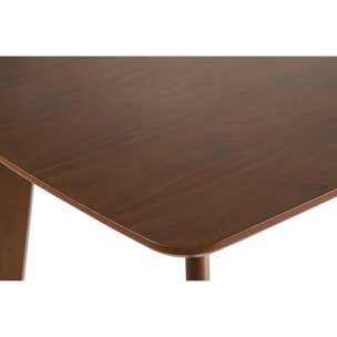 Table à manger rectangulaire scandinave bois foncé noyer L150 cm LEENA