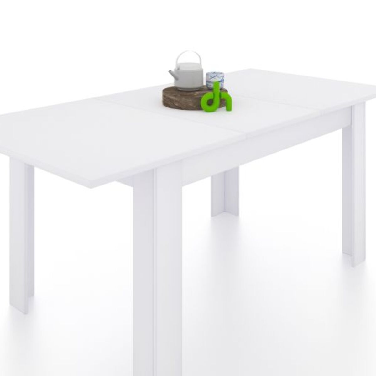 Mesa de comedor extensible Danna 123 Blanco Artik (Blanco Mate)