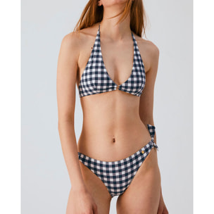 Top de bikini halter de cuadros vichy