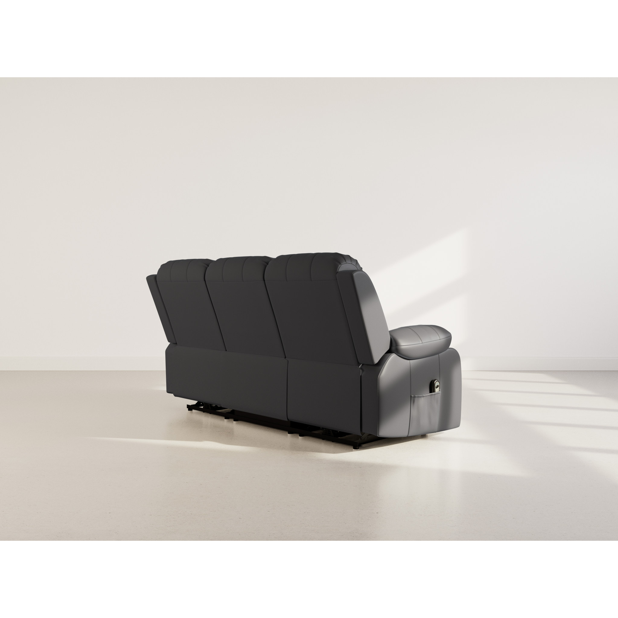 Armand - Canapé 3 places relax électrique en simili - Noir