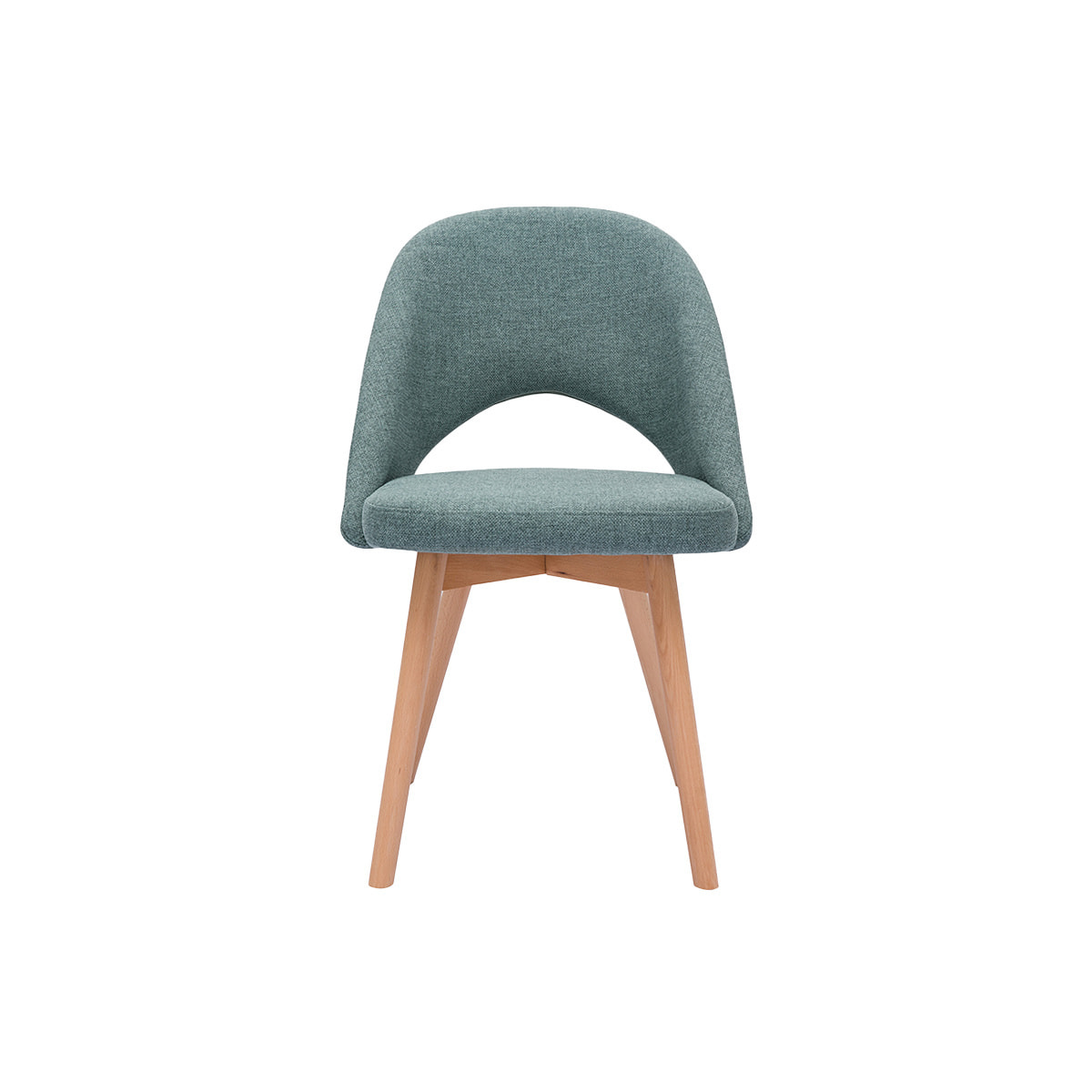 Chaises scandinaves en tissu vert de gris et bois clair (lot de 2) COSETTE