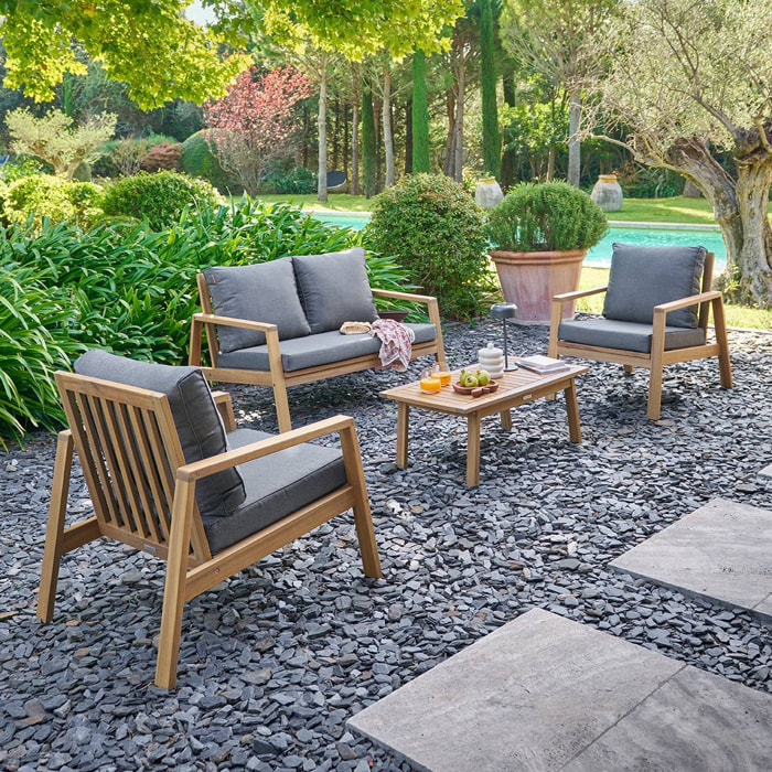 Salon de jardin Tiwi 4 places gris anthracite