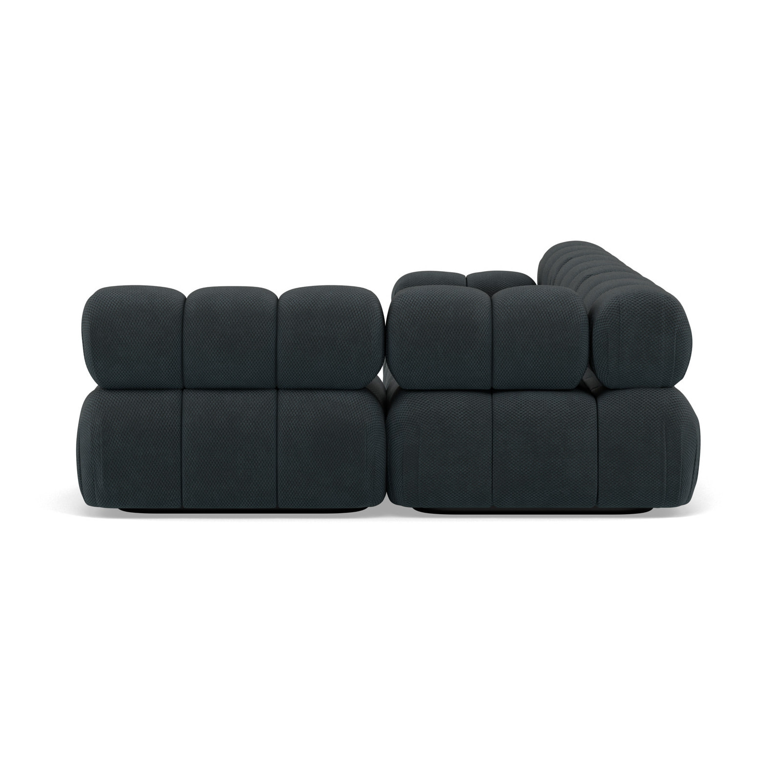 Ruby - canapé modulable d'angle droit 5 places en velours texturé - Noir