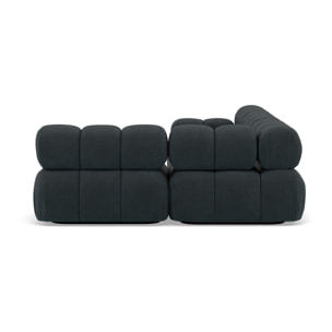 Ruby - canapé modulable d'angle droit 5 places en velours texturé - Noir