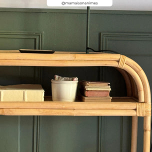 Console en rotin 2 étagères - Gaspy