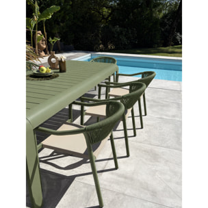 HANOI - Ensemble repas de jardin en aluminium 8 places