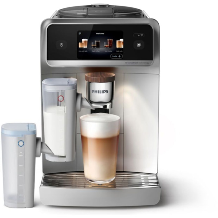 Expresso Broyeur PHILIPS Café Aromis EP8757/20 cafetière à grain SilentBrew LatteGo Pro Blanche