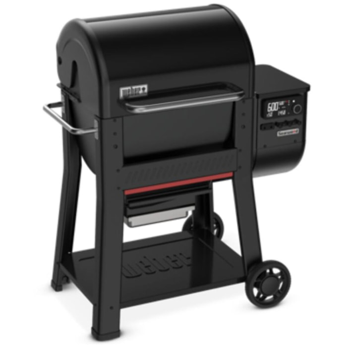 Barbecue pellet WEBER Searwood 600 black, sur chariot, surface de cuisson 61 x 45cm, thermostat digital