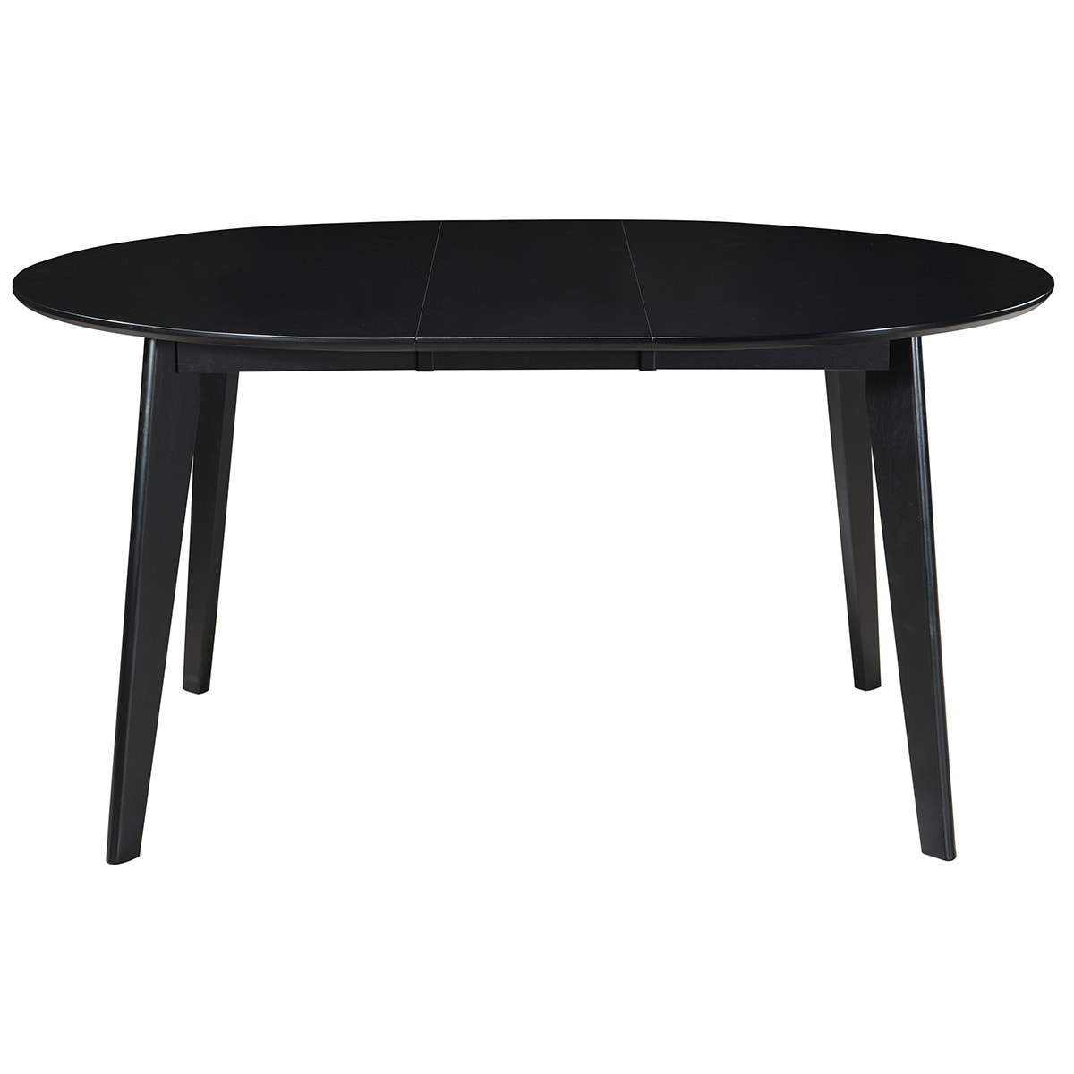 Table à manger design extensible ronde noire L120-150 cm LEENA