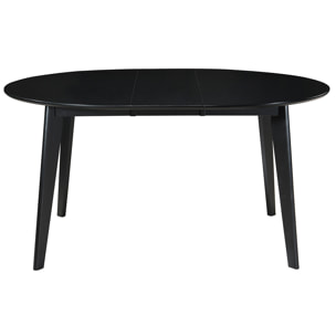 Table à manger design extensible ronde noire L120-150 cm LEENA