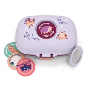 Boîte à goûter enfant Gram 600ml Violet Chouette