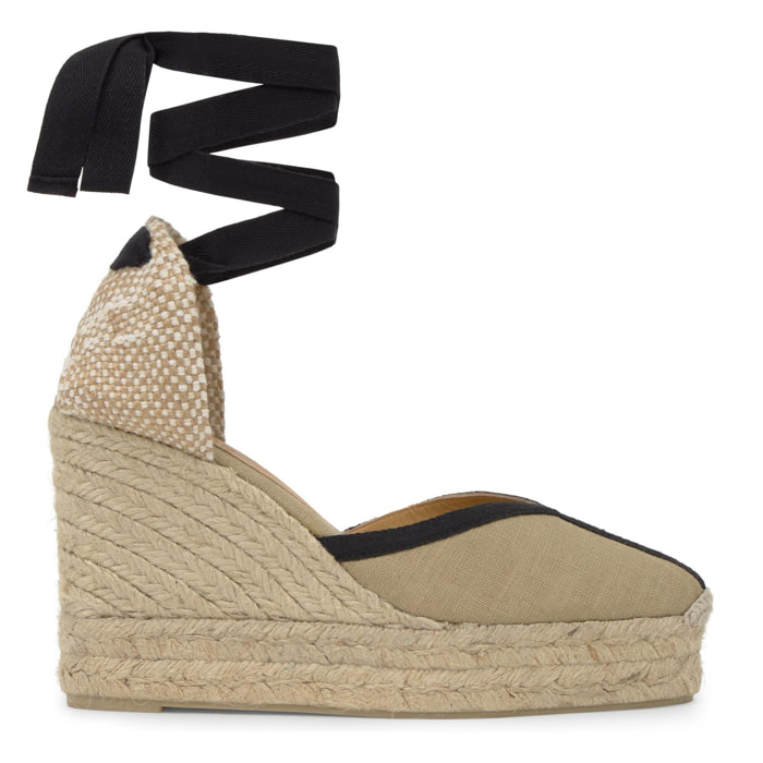 Alpargata cuña Carmen beige mujer