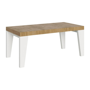 Mesa extensible 90x180/284 cm Naxy Mix tapa Roble Natural patas Fresno Blanco