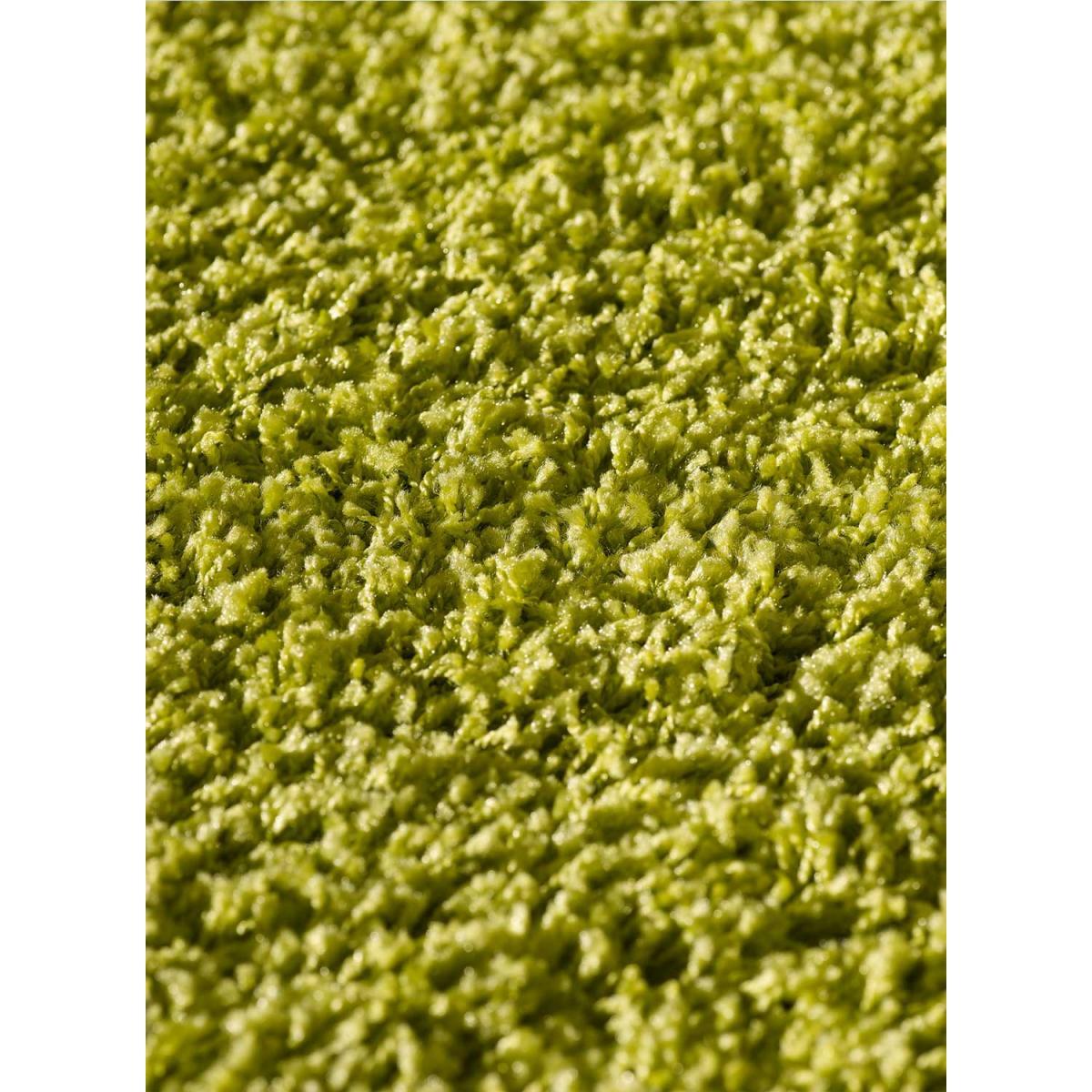 Tapis longs poils shaggy 80x250 rectangle tissé vert motif uni SIMPLE