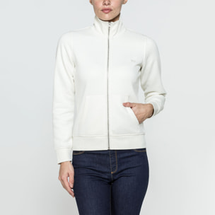FELPA FULL ZIP A COLLO ALTO IN TESSUTO FELPATO