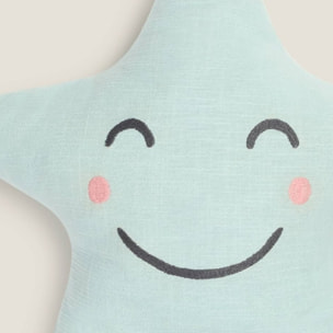 Cojín relleno en forma de estrella Stari color azul aqua Algodón