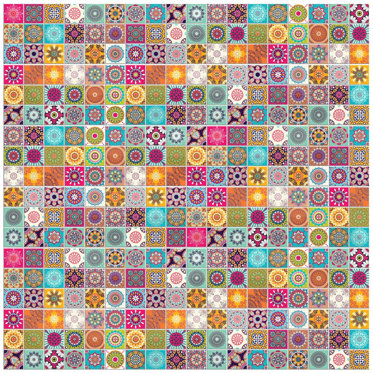 Sticker carrelage - Ambiance Sticker - CATARINA - Frises Mosaïque - 6 frises - 15x90cm