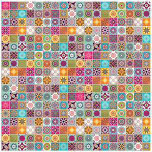 Sticker carrelage - Ambiance Sticker - CATARINA - Frises Mosaïque - 6 frises - 15x90cm