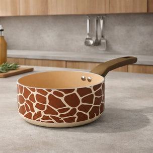 Lot de poêle et casserole en aluminium girafe - tous feux ANIMALS