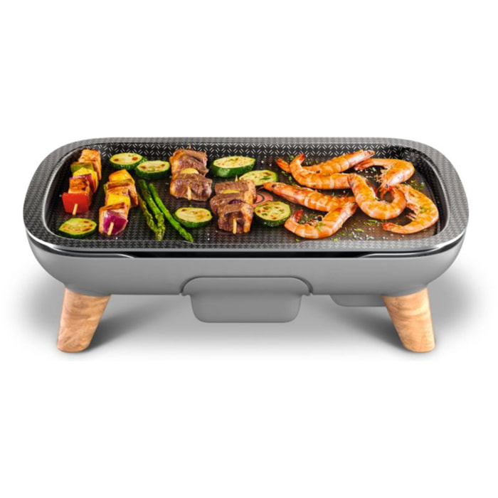 Plancha électrique TEFAL CB658P01 gris à poser, 46x30 cm