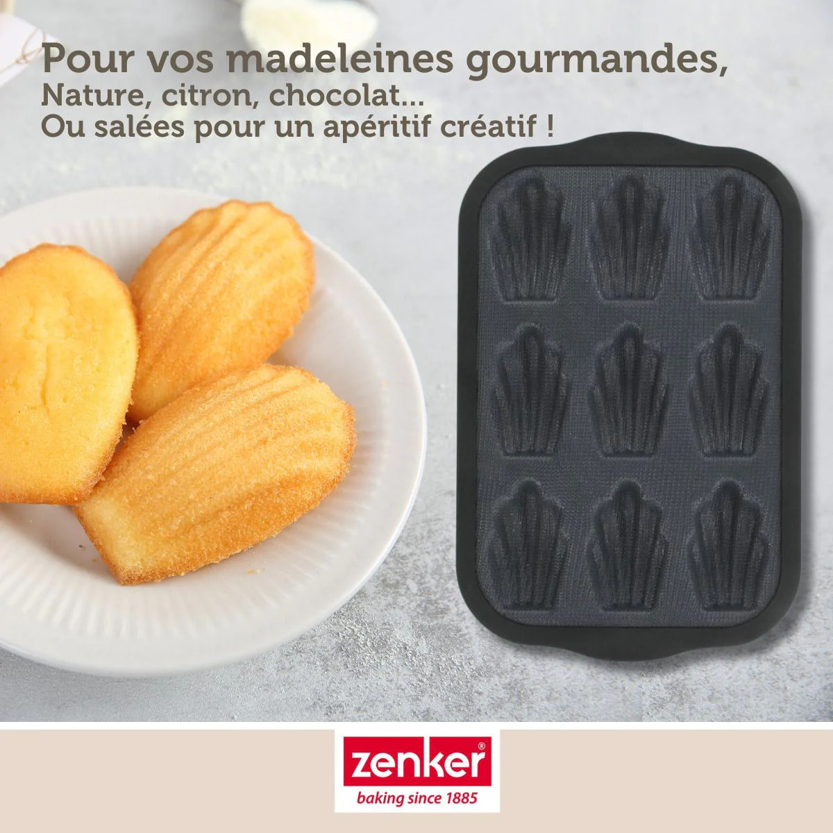 Moule 9 madeleines 28 x 18 cm Zenker Silicone fibre de verre