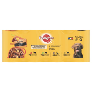 PEDIGREE 12 Boîtes en sauce 4 variétés pâtée pour chien 400g (3x4)