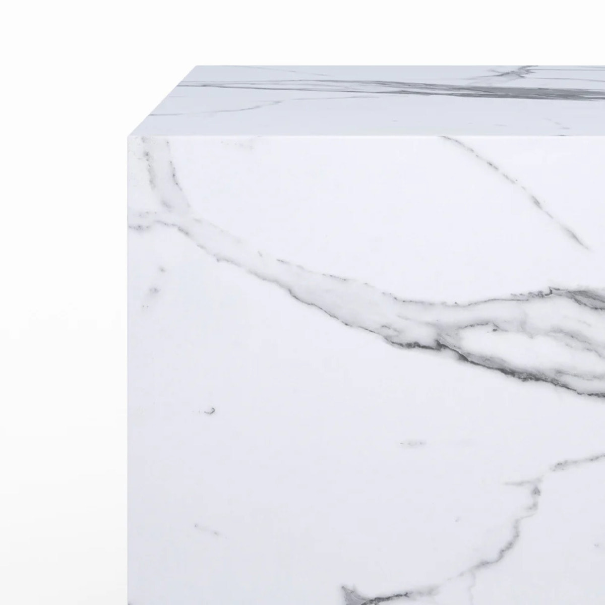 Table d'appoint effet marbre blanche - Lison