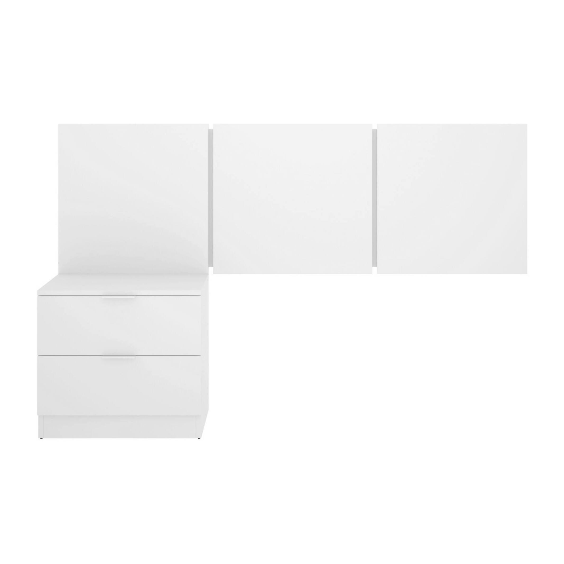 Testiera letto Chanhom, Spalliera, Testata per camera da letto, Poggiatesta, 157x34 h96 cm, Bianco