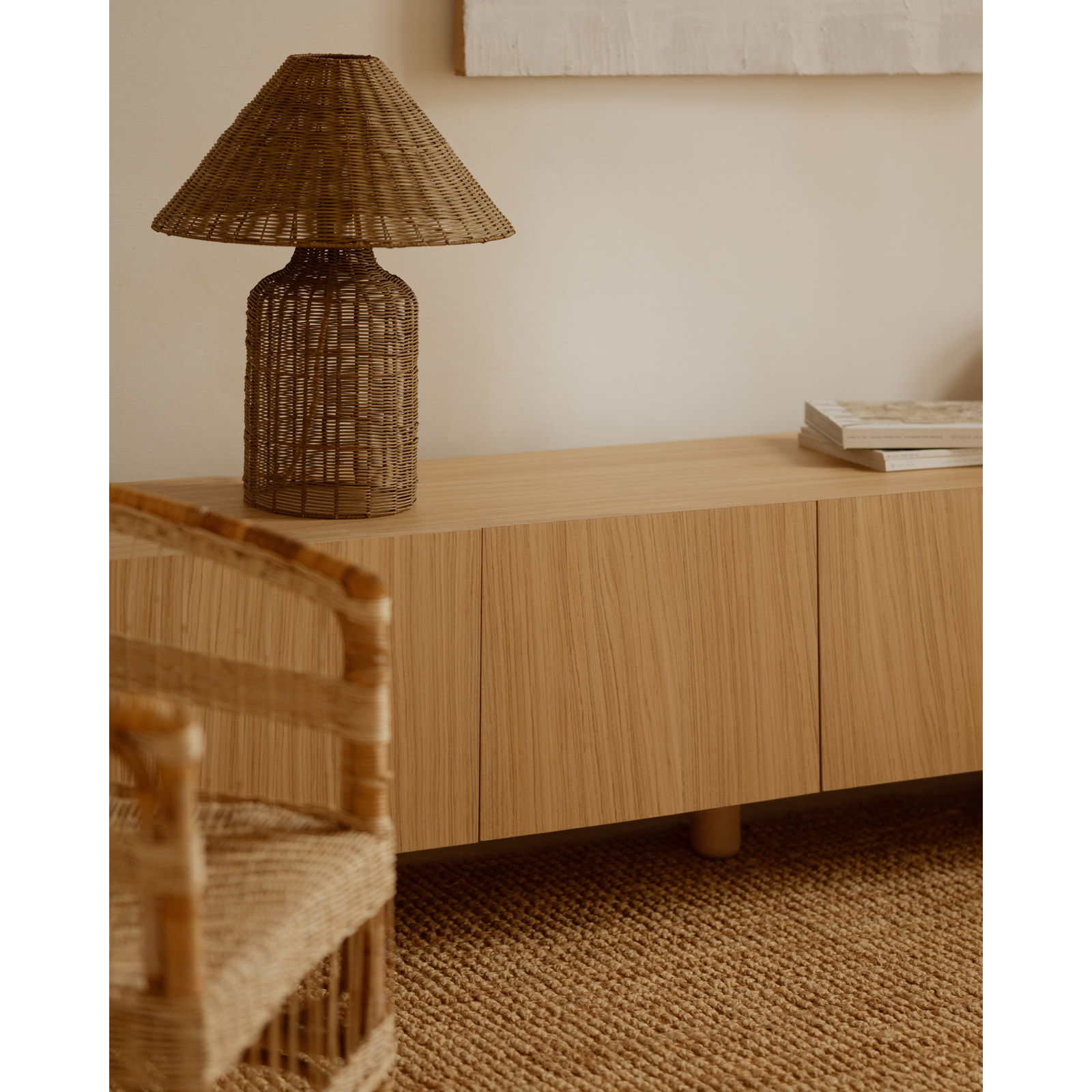 Mueble TV de chapa de madera de roble natural en varias medidas