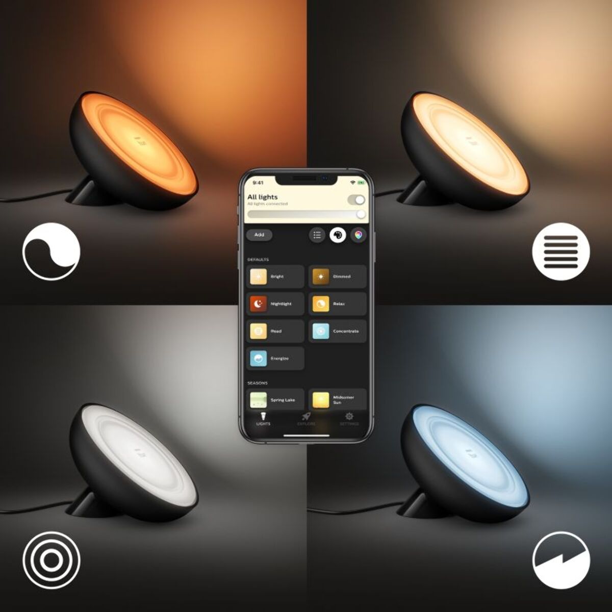 Lampe connectée PHILIPS HUE W&C Bloom Noir