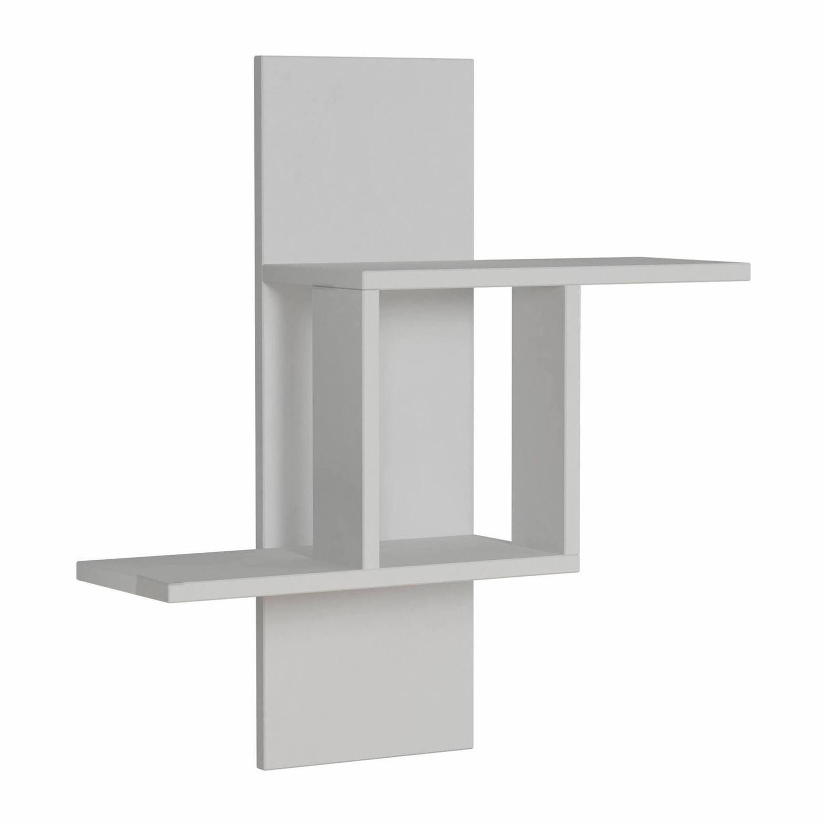 Mensola Dmatej, Scaffale, Ripiano a muro, Scaffalatura multiuso, 64x20h70 cm, Bianco