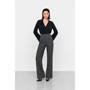 Kocca - Pantaloni da donna gessati a vita alta e gamba larga Donna