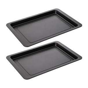 Lot de 2 plaques à pizza rectangulaires 42/29/2,5 cm en acier Spécial crountries Spécial crountries Zenker  Spécial crountries