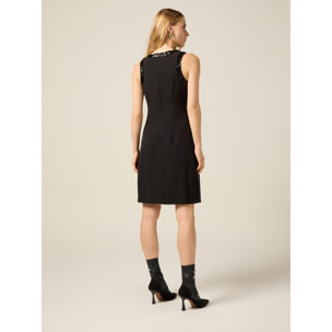 Oltre - Vestido tubo con bordes de lentejuelas - Negro